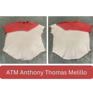 ATM Anthony Thomas Melillo Pink/White Ombre Slub Jersey Boyfriend Tee - 27322